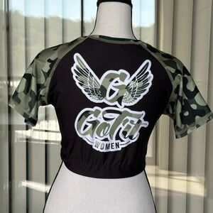 Black and White Fitted Crop Top